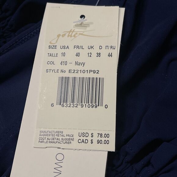 Profile by Gottex Palm Springs SZ 10 Swim Skirt Side Slit Ruffled UPF 50+ Blue - Picture 7 of 12